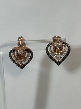 NWOT Chuck Clemency Gold Plated Sterling Silver Genuine Gemstone Earrings